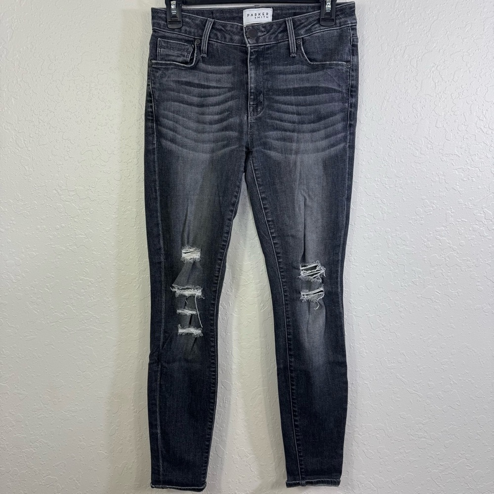 Parker Smith jeans ripped skinny 27 Women's Distressed Black denim Jeans‎